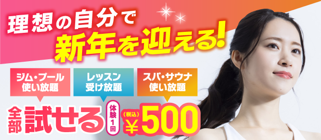 理想の自分で新年を迎える!全部試せる 体験1回¥500(税込) 