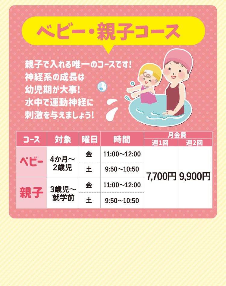 ベビー・親子コース詳細
